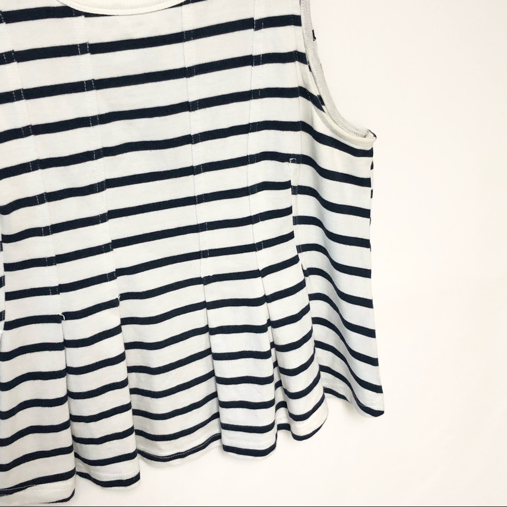 Anthropologie Postmark Stripe Peplum Pleated Tank - Picture 5 of 13